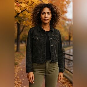 NWT Liverpool Los Angeles Camouflage Denim Trucker Jacket Size Medium